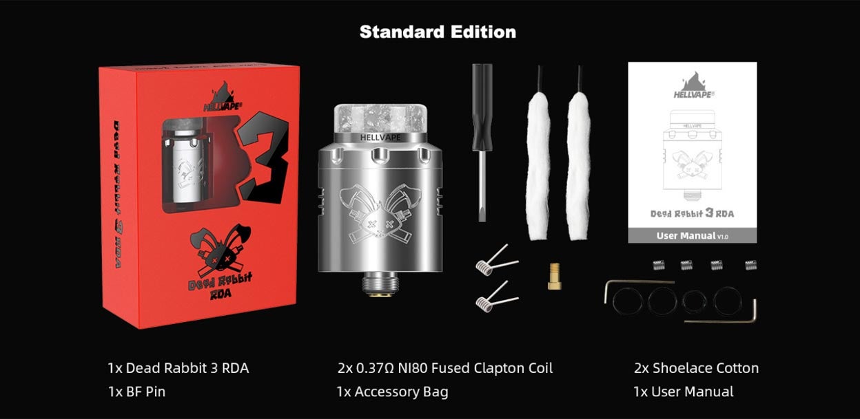 Medföljer i Hellvape Dead Rabbit V3 RDA Paketet