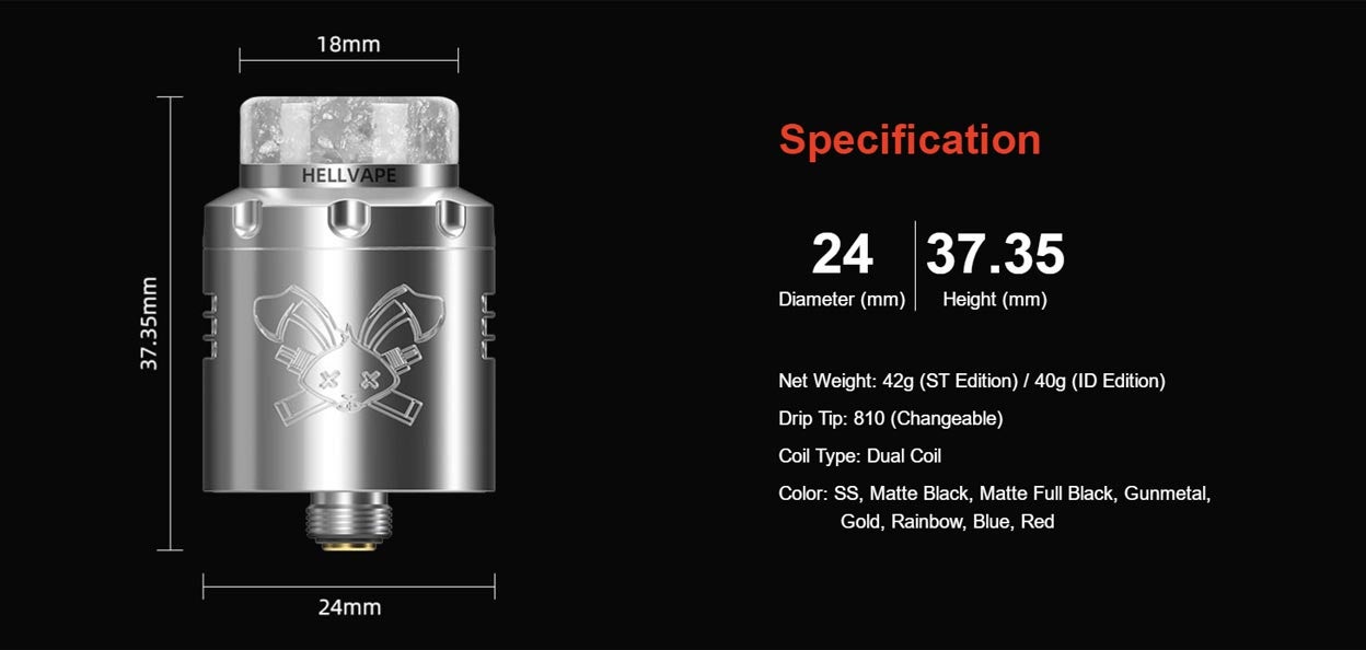 Hellvape Dead Rabbit V3 RDA Specifikationer